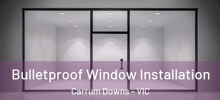 Bulletproof Window Installation Carrum Downs - VIC