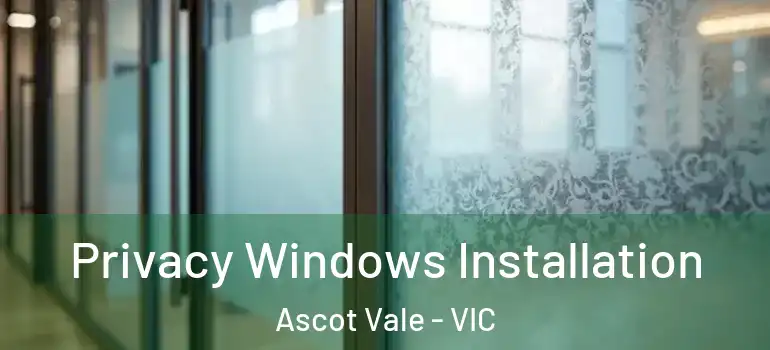 Privacy Windows Installation Ascot Vale - VIC